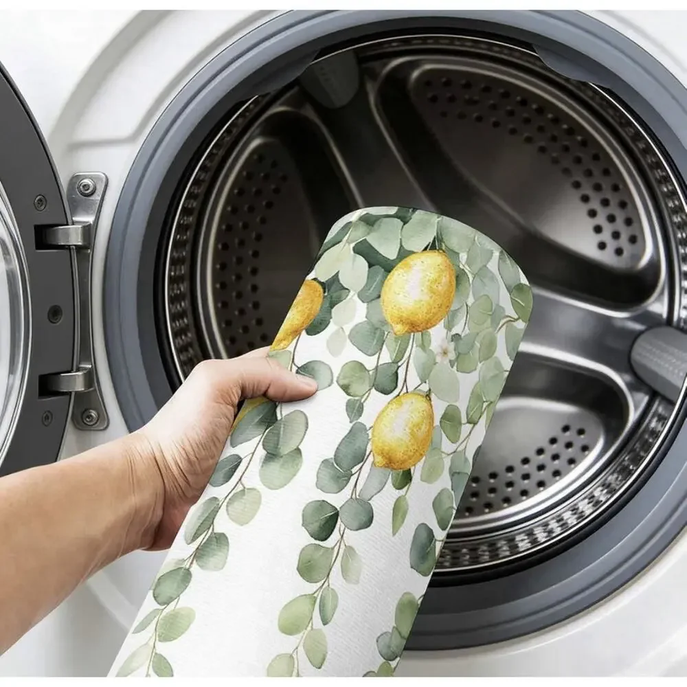 Lemon Eucalyptus Kitchen Rug 2’ x 3’ Non-Slip Washable Absorbent Floor Mat